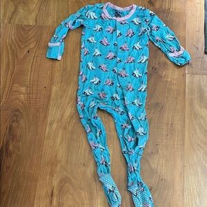 Kickee Pants Blue and Pink ice skates Kids Footie